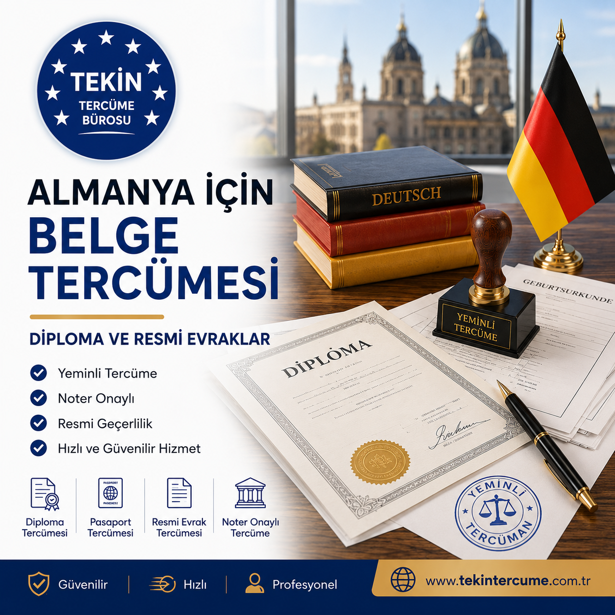 Almanya İçin Belge Tercümesi - Diploma ve Resmi Evraklar